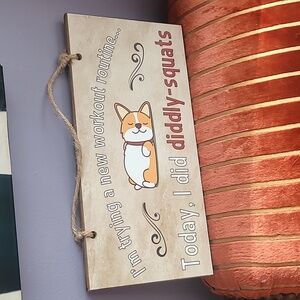 Cute Corgi Wooden Sign